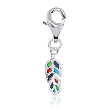Colorful Leaf Shaped Silver Charms CH-43